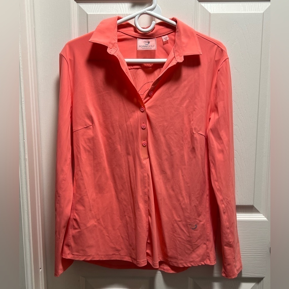 Foray Golf | Pink Long Sleeve‎ Core Polo Sz M
